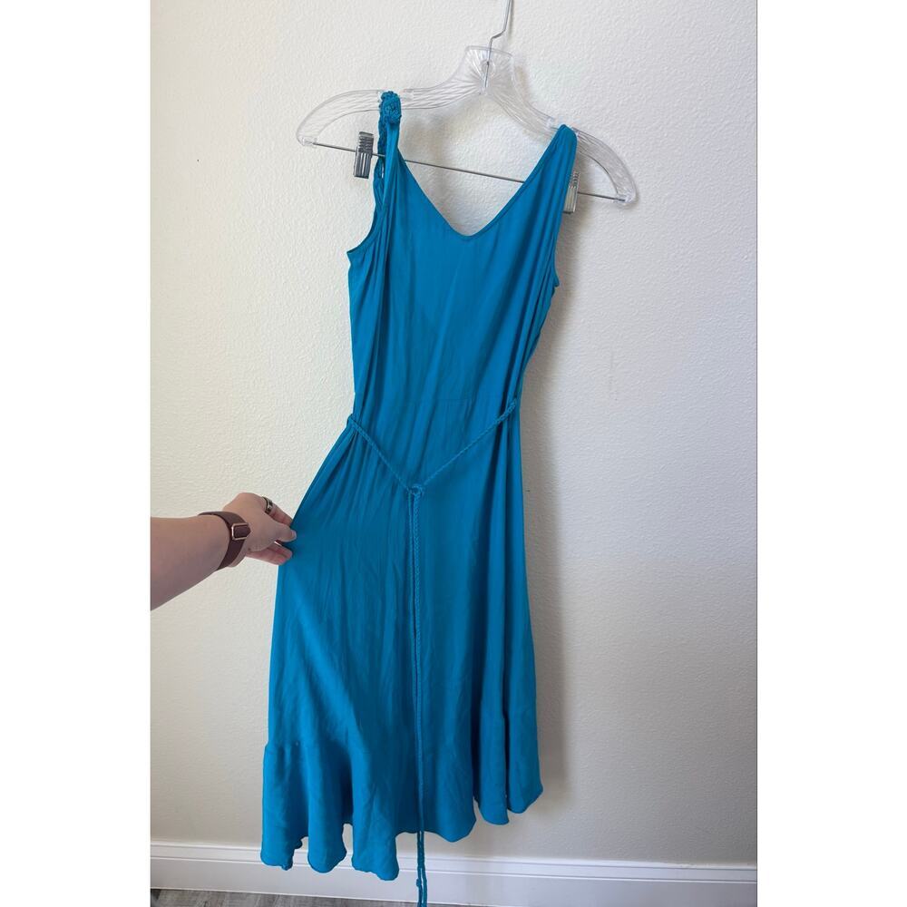 Vintage Diane Von Furstenberg Y2K Blue Silk Wrap V Neck Whimsy Dress Size 2 - Picture 5 of 5